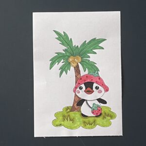 Coloriage - Pingouin en vacances