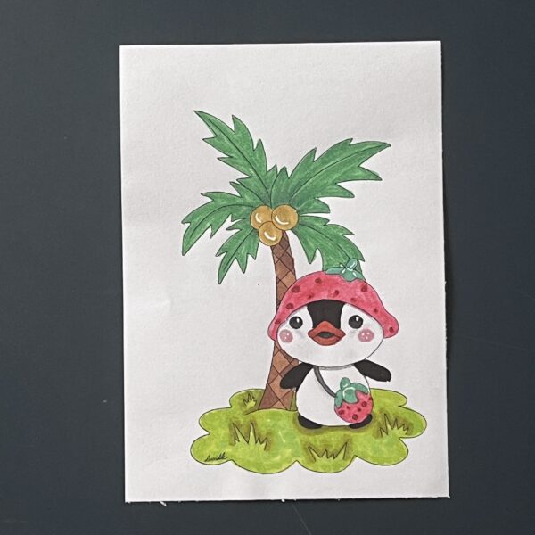 Coloriage - Pingouin en vacances
