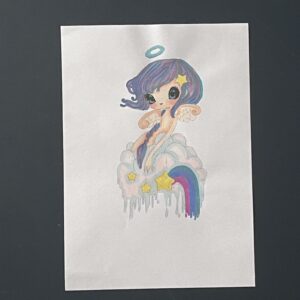 Coloriage - Un ange sur son nuage