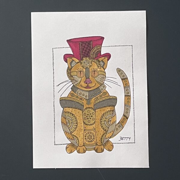 Coloriage - Chat steampunk