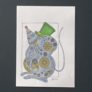 Coloriage - Souris steampunk