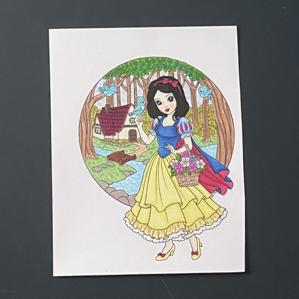 Coloriage - Blanche-Neige en forêt