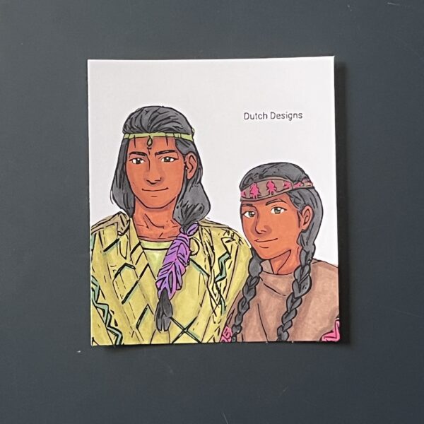 Coloriage - Portrait d'indiens
