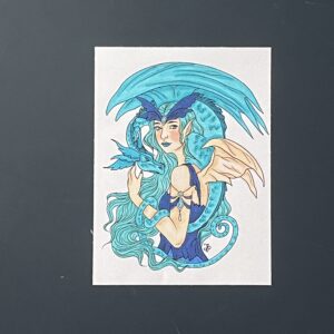 Coloriage - La belle et le dragon