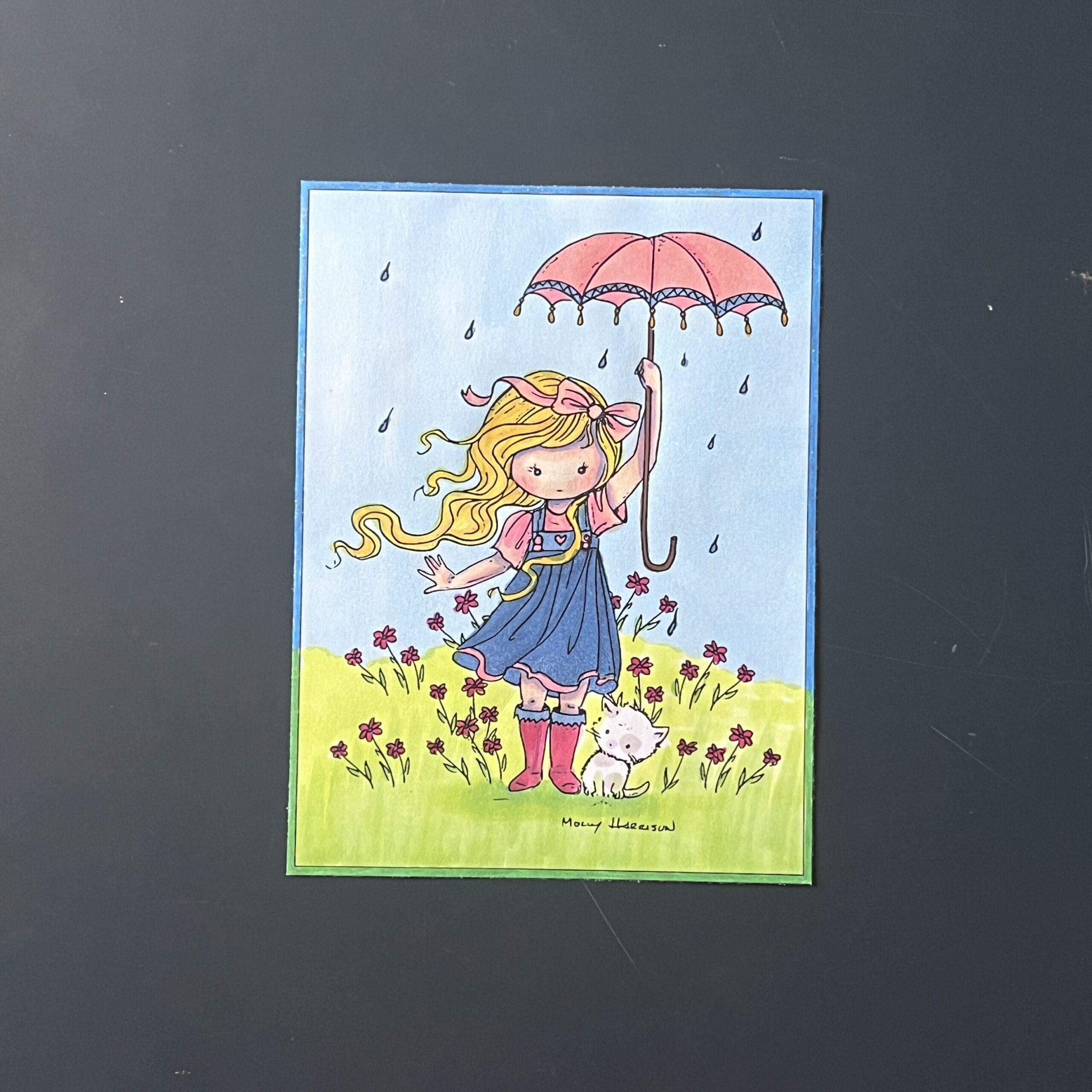 Coloriage - Sous la pluie