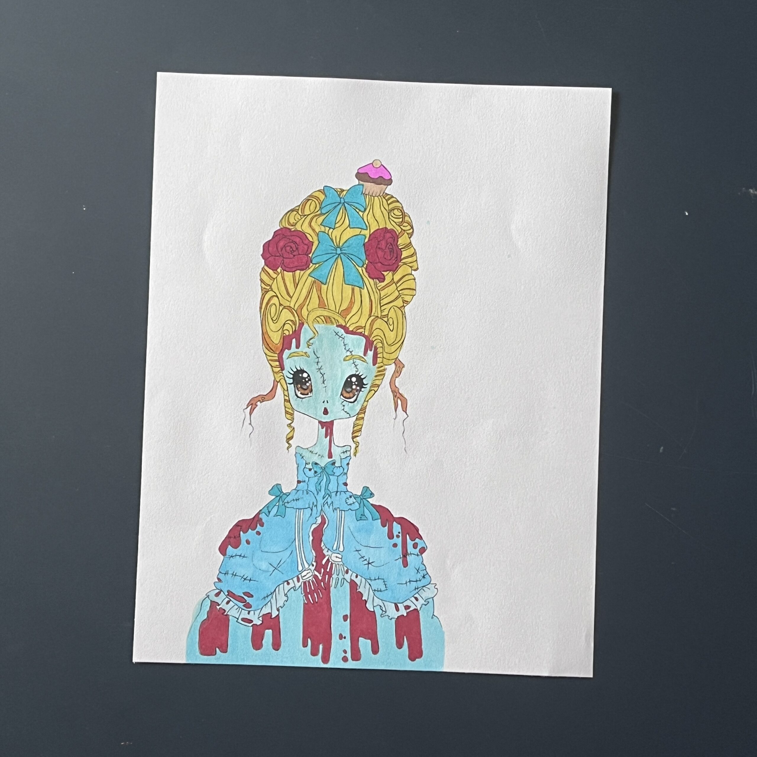 Coloriage - Marie-Antoinette Halloween