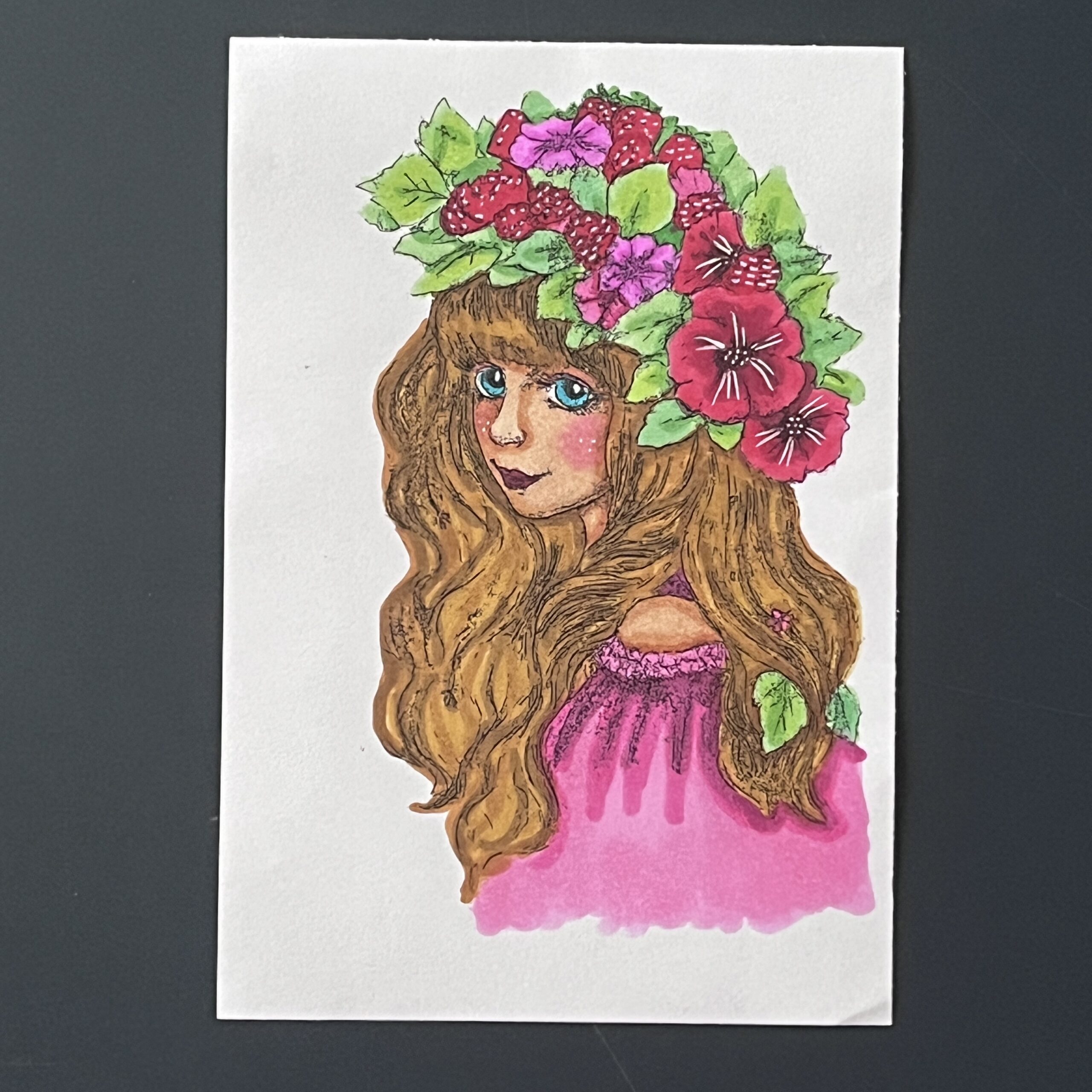 Coloriage - Le temps des fraises